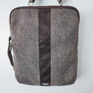 lug crossbody and hand bag traveller messenger purse brown textile fabric